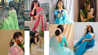 Awesome Hidden face 😍 poses girls with saree  saree poses for photoshoot  poses in saree 2024 [upl. by Issor720]