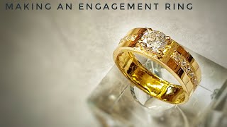 Making a Gold Engagement Ring of Diamond [upl. by Eerdua]