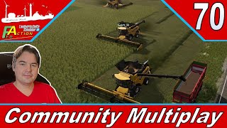 LS22 NFMarsch FedAction Community Multiplayer 70 Alle 5 Drescher im Vermehrungsgras [upl. by Nedap248]