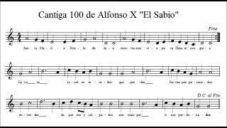 CANTIGA 100 Alfonso X el sabio partitura [upl. by Nethsa639]