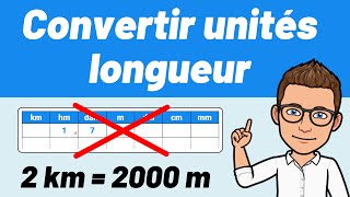 Convertir des unités de longueur  💪 Facile  ✅ Sans tableau de conversion  km m cm mm [upl. by Asirahc]