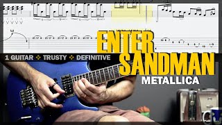 Enter Sandman  Guitar Cover Tab  Solo Lesson  Intro Riff  Backing Track with Vocals 🎸 METALLICA [upl. by Witha]