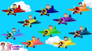 10 little Airplanes  Aeroplanes Children Rhymes  Kids Songs  Count to 10 [upl. by Eendyc]