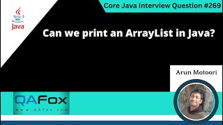 Can we print an ArrayList in Java Core Java Interview Question 269 [upl. by Golter]