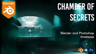 Huion Kamvas 16 2021 display tablet review video Chamber of Secrets Blender 40 timelapse [upl. by Eelyak931]