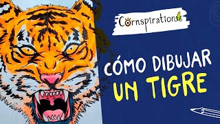 Cómo dibujar un Tigre Rugiendo 🐯🐯🐯 Paso a Paso [upl. by Edyth683]