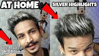 How to Highlight Silver Grey Hair At Home IN HINDI  PLATINUM HAIR COLOR AT HOME  Ratan Singh [upl. by Ordnasela]