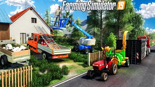 Elagage amp Enlèvement darbres morts Farming Simulator 19 PAYSAGISTE [upl. by Nhguavad]