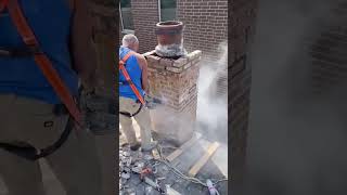 Brick chimney rebuilding process [upl. by Anivle199]