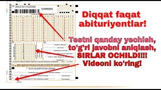 Javoblar varaqasi qanday toldiriladi  DTM uz sayti  Kirish ballari Uzbek [upl. by Rogovy]