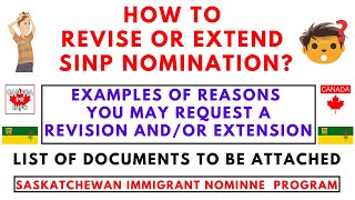 How To Revise or Extend SINP Nomination  List of Documents  Reasons For Revision or Extension [upl. by Mab]