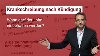 ArbeitnehmerIn krank nach Kündigung  Was tun [upl. by Eiznekcam]