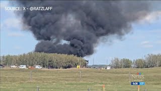 Gas well explosion in Alberta sends five to hospital [upl. by Ellennahs]