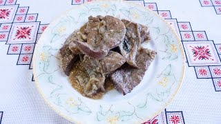 Печень рецепт в вине ОЧЕНЬ ВКУСНО Как приготовить свиную печень Свиняча печінка рецепт Печень свиная [upl. by Mei213]