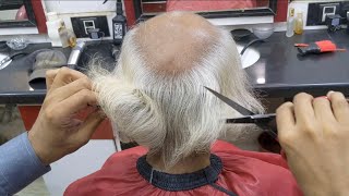 Beard Shaving 67 Year Old Man completely Transformation Haircut ASMR alrayaanhairstudio [upl. by Haslam]