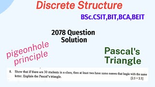 Pigeonhole principle amp Pascals Triangle DiscreteStructure NepaliLanguage [upl. by Esinal253]