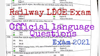 official language related questions and answers in indian railway LDCE Exam [upl. by Enivid]