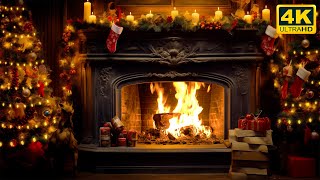 🔥 Christmas Fireplace 4K 12 HOURS Fireplace with Crackling Fire Sounds No Music [upl. by Yanaj]