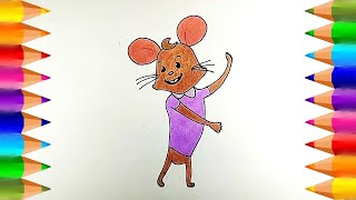 Cómo dibujar y colorear un Ratoncito de Michiguau 2  Dibujos para niños [upl. by Wind797]