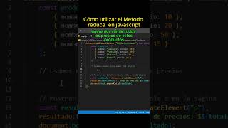 método reduce javascript javascriptdesdecero aprendejavascript programacion cursodejavascript [upl. by Nisotawulo]