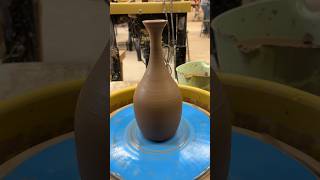 Throwing a longneck vase with some reclaimed clay pottery [upl. by Tudor]