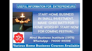 LEARN TO MAKE OWN HOME BUSINESS IN SMALL INVESTMENT GHEE BATTI MAKING GHEE DIYA  POOJA JYOTI [upl. by Valeta]