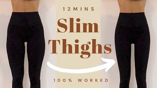 12min Slim Thighs Workout  100 Toned INNER amp OUTER thigh [upl. by Ardnuassak285]