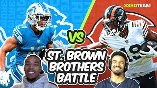 Brothers Get Competitive as AmonRa St Brown amp Equanimeous St Brown Debate Lions vs Bears Week 10 [upl. by Roderic699]