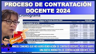 🔴LO ULTIMO👉 PROCESO DE CONTRATACIÓN DOCENTE 2024 [upl. by Cori814]