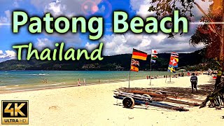 Patong Beach a long beach in Phuket  Thailand  4K [upl. by Enirrok]