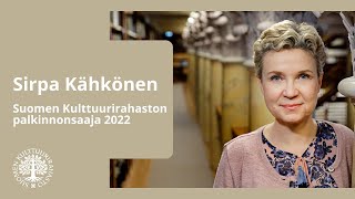 Kirjailija Sirpa Kähkönen Suomen Kulttuurirahaston palkinnonsaaja 2022 [upl. by Eladal]