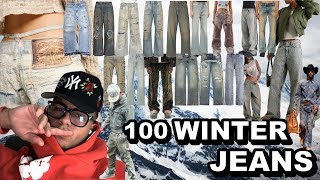 🥶 100 JEANS FÜR WINTER 2024 2025 😱 BAGGY JEANS amp BOOTCUT JEANS  Part 1 😤 [upl. by Enelav]