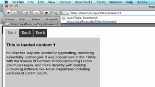 jQuery Ajax Tabs  load from url onstate and jquery on the tabs [upl. by Tamaru]