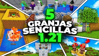 5 GRANJAS SIMPLES para EMPEZAR tu SURVIVAL en MINECRAFT 121✌ [upl. by Otilegna]