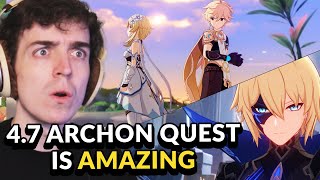 GENSHIN FINALLY DID IT 47 Archon Quest FULL REACTION  Genshin Impact [upl. by Lorou]