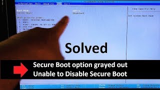 How to Fix Secure Boot option grayed out in BIOS Disable Secure Boot UEFI Windows 710 [upl. by Arin158]