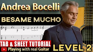 Besame mucho  Andrea Bocelli Guitar Tab Tutorial Chitarra [upl. by Viki]