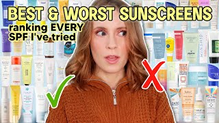 Ranking 50 FACE SUNSCREENS from Worst to Best Korean Mineral Tinted Drugstore amp more [upl. by Aihsoek]