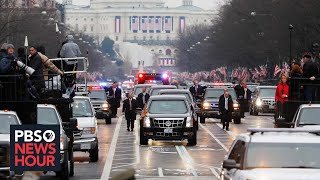 WATCH President Donald Trumps motorcade heads to White House [upl. by Htebyram131]