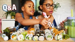 SUSHI PLATTER MUKBANG  SHOUT OUTS ┃viens en connaitre plus sur nous [upl. by Tomkin]