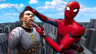 SPIDERMAN Throws Ragdolls Off Buildings  Boneworks VR Multiplayer [upl. by Llertac]