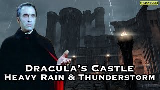 Skyrim  Draculas Castle Heavy Rain amp Thunderstorm Ambience  Dracula Horror Atmosphere For Sleep [upl. by Staten]