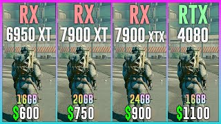 RX 6950 XT vs RX 7900 XT vs RX 7900 XTX vs RTX 4080  Test in 12 Games [upl. by Kalindi836]