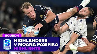 Highlanders v Moana Pasifika Highlights  Round 1  SRP 2024 [upl. by Geraldina]