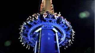 Acrophobia Stand Up Drop Tower Offride POV Six Flags Over Georgia [upl. by Yadrahs]