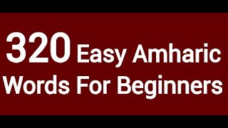 320 Easy Amharic Words For BeginnersእንግሊዝኛአማርኛAmharic LessonAmharic አማርኛ እንግሊዝኛ amharicwords [upl. by Nero]