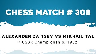 Alexander Zaitsev vs Mikhail Tal • USSR Championship 1962 [upl. by Ardekal100]