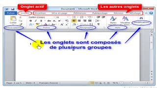 Word 2010 Presentation Ruban et onglets [upl. by Ahsirhcal]