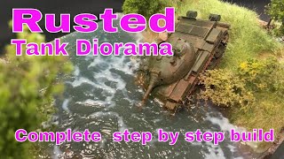 Abandoned Tank Diorama with Realistic Water rusting tutorial [upl. by Ynolem]