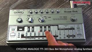 CYCLONE ANALOGIC TT303 Bass Bot Monophoner Analog Synthesizer [upl. by Yetta]